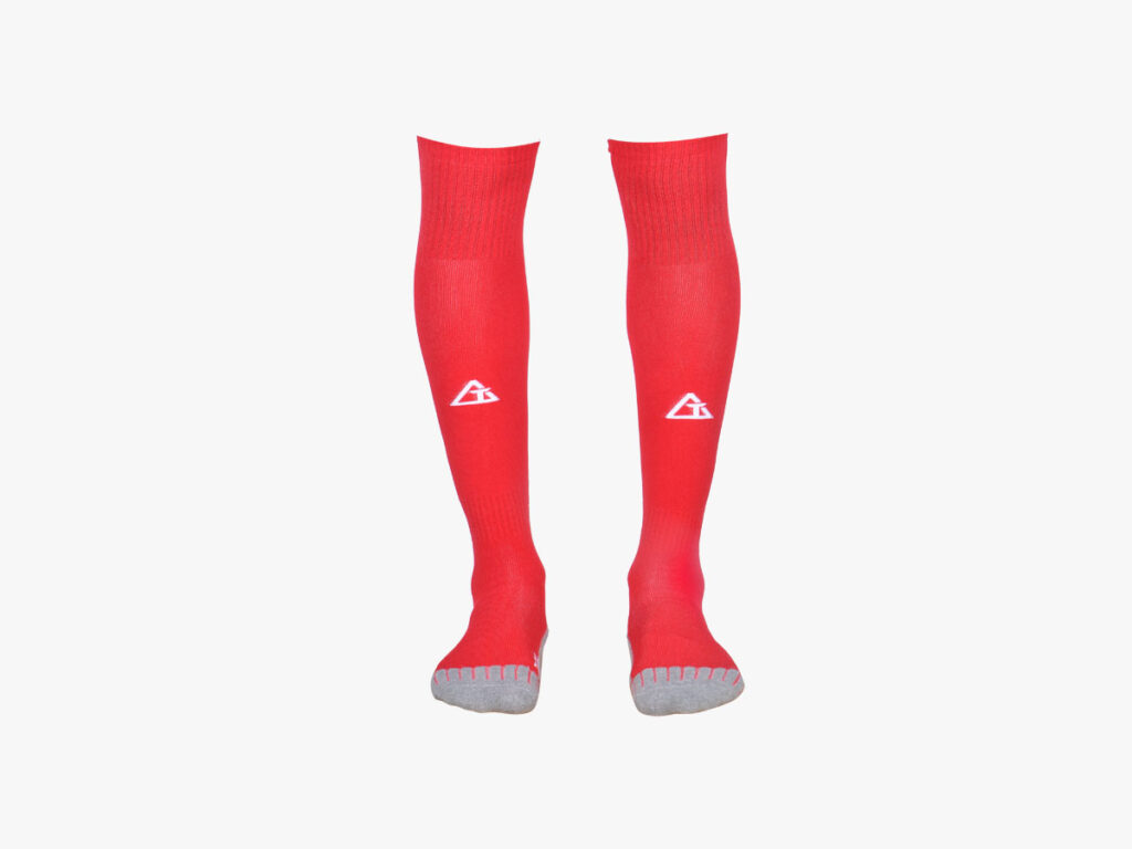 Triangles Red Unisex Football Mid Calf Grip Socks